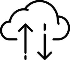 Cloud and darabase line icon vector