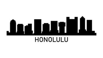 Honolulu skyline on a white background