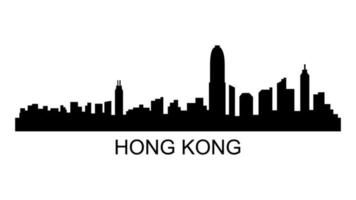Horizon de Hong Kong sur un fond blanc video