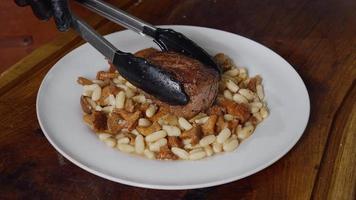 Beef steak and beans video