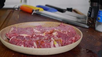 Seasoning Raw Beef Meat video