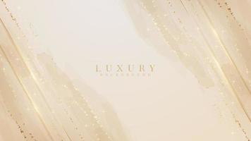 Luxury background with gold lines and glitter light effects on watercolor style texture. vector