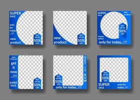 set of editable square banner templates. for social media posts, promotions, digital marketing. elegant and simple style vector