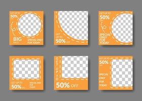 set of editable square banner templates. for social media posts, promotions, digital marketing vector