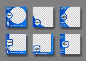set of editable square banner templates. for social media posts, promotions, digital marketing. elegant color vector