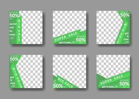 set of editable square banner templates. for social media posts, promotions, digital marketing vector