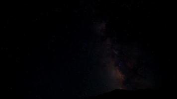galassia a spirale via lattea sistema solare timelapse cielo notturno stelle sfondo bella nebulosa animazione video