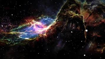 Abstract background flying pass through the milky way galaxy Space travel video