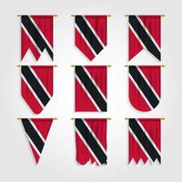 Trinidad and Tobago Flag in Different shapes, Flag of Trinidad and Tobago in Various Shapes vector