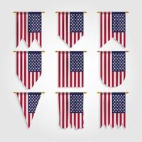 United States Flag in Different shapes, Flag of USA in Various Shapes vector