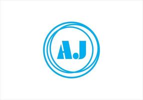 this is a creative AJ letter  icon design vector