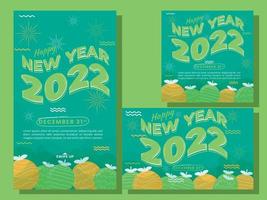 Happy new year social media post template design vector