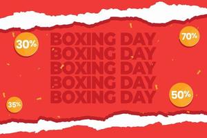 Flat vector illustration boxing day sale background banner template.