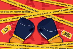 Flat vector illustration boxing day sale background banner template.