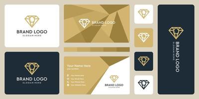 diamond logo and water drop logo, oil. business card design vector