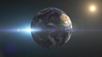 globo girando na animação da vista de satélite da Terra vista do conceito de exploração de tecnologia espacial video