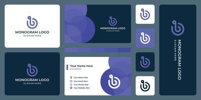 initial letter B monogram and business card design. vector