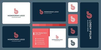 initial letter B monogram and business card design. vector