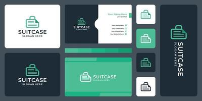 suitcase logo and document logo. business card design vector