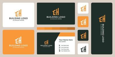initial letter H and the shape of the house building logo with an abstract model. vector