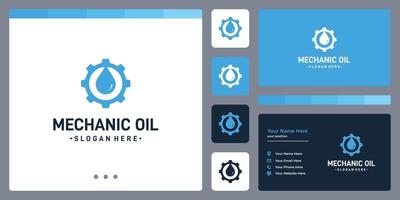 gear logo and form water or oil logo. business card design template. vector