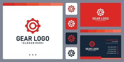 gear logo and  initial letter C logo. business card design template. vector