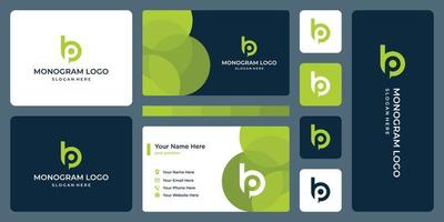 monogram of initial letters B and P. business card design. vector