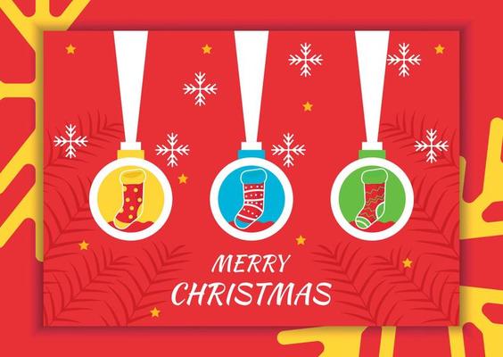 Flat Vector background illustration Merry Christmas concept