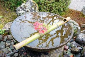 Japanese zen garden for relaxation balance and harmony spirituality or wellness in Kyoto,Japan