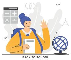 Flat design back to school illustration concept vector