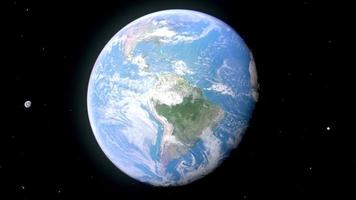 planeta tierra en el espacio exterior globo planetas rotación realista 3d 4k tecnología concepto de astronomía video