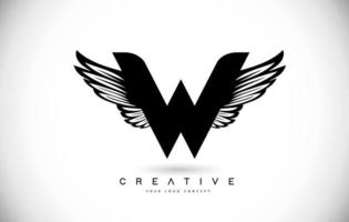 W Letter Logo with Wings. Creative Wing Letter W Logo icon Design Vector