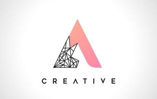 Letter A Beauty Logo. A Letter Design Vector with Origami Look Vector