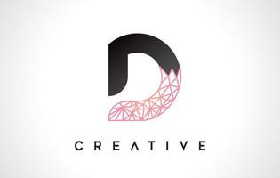 Letter D Beauty Logo. D Letter Design Vector with Origami Look Vector