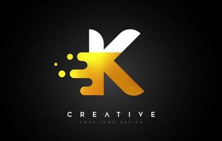 K diseño de logotipo de letra dorada derretida. vector de icono de letra de fluido dorado creativo.