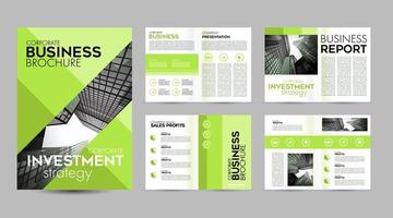 Green brochure template design layout page for business company. Brochure creative design presentation Vector