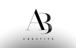 AB ab letter design logo logotype icon concept with serif font and classic elegant style look vector