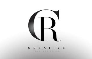 CR cr letter design logo logotype icon concept with serif font and classic elegant style look vector