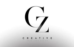 GZ gz letter design logo logotype icon concept with serif font and classic elegant style look vector