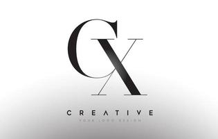 CX cx letter design logo logotype icon concept with serif font and classic elegant style look vector
