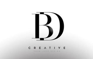 DB bd letter design logo logotype icon concept with serif font and classic elegant style look vector