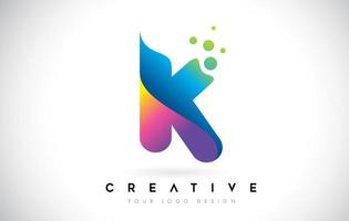 Dots Letter K Logo. K Letter Design Vector with Dots.Vector Lettering Illustration of a Colorful Alphabet with Bubbles.