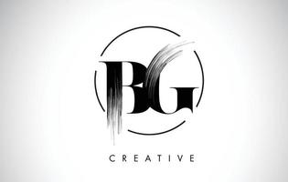 BG Brush Stroke Letter Logo Design. Black Paint Logo Leters Icon. vector