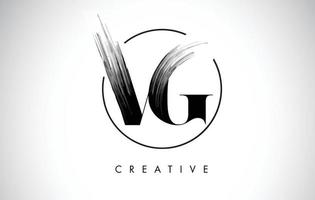 VG Brush Stroke Letter Logo Design. Black Paint Logo Leters Icon. vector