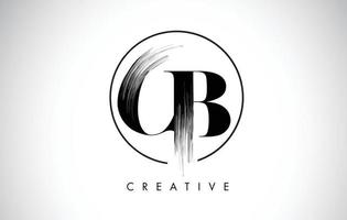 CB Brush Stroke Letter Logo Design. Black Paint Logo Leters Icon. vector