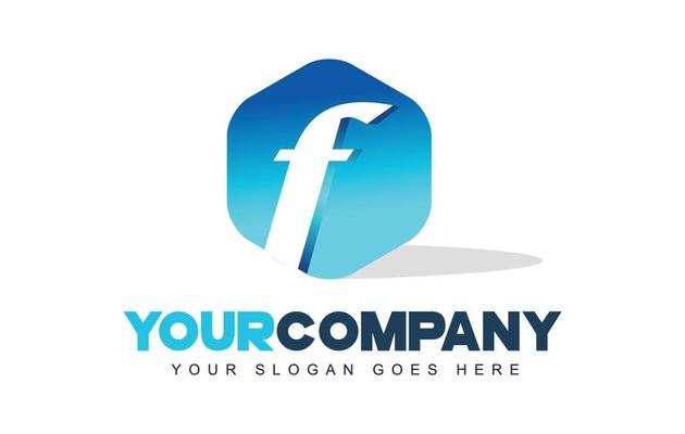 f Letter Logo. Hexagon Shape Modern Design