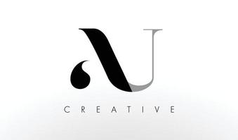 A U Letter Logo Design. Creative AU Letters Icon vector