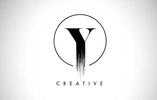 Y Brush Stroke Letter Logo Design. Black Paint Logo Leters Icon. vector
