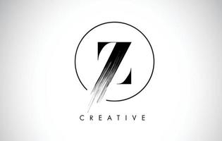 Z Brush Stroke Letter Logo Design. Black Paint Logo Leters Icon. vector