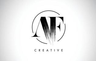 Diseño de logotipo de letra de trazo de pincel af. icono de letras del logotipo de pintura negra. vector